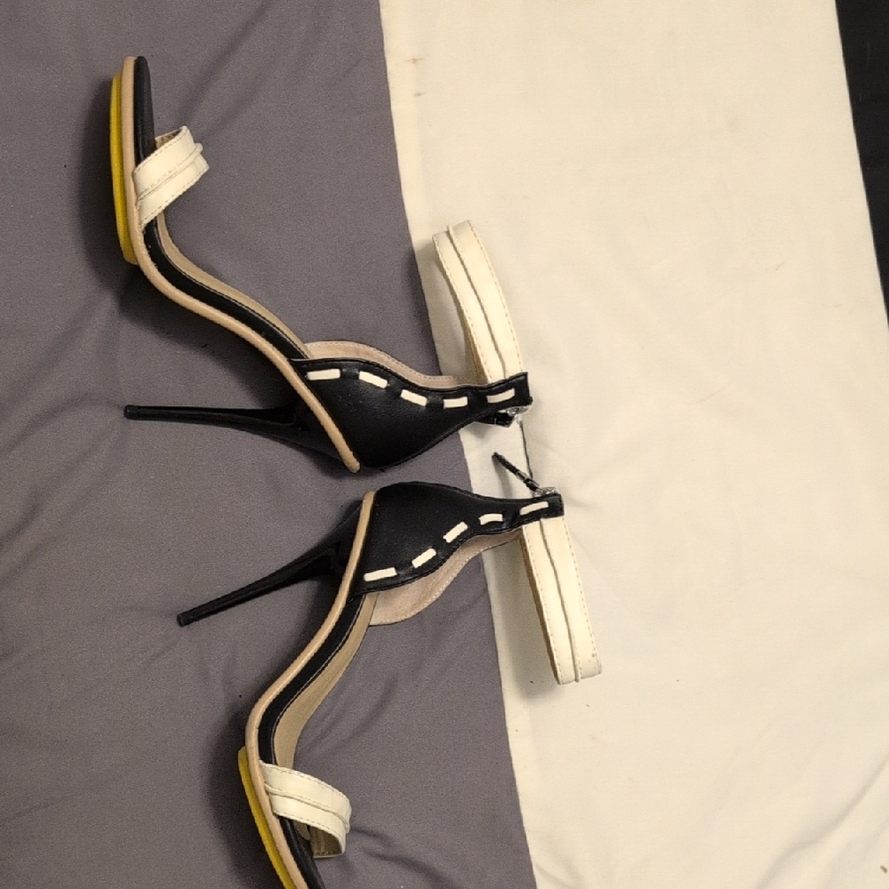 Elegant Black and White Stiletto Heels